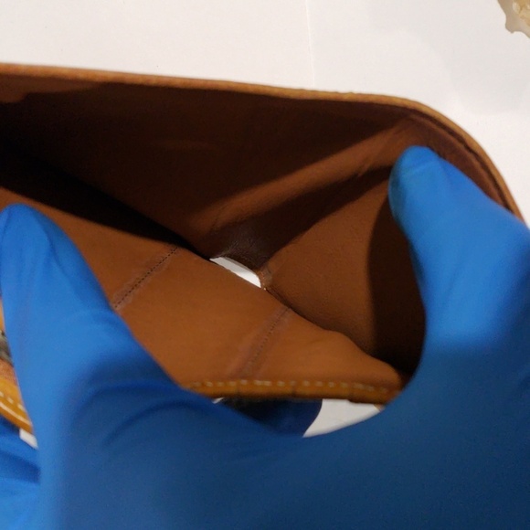 Genten Cutwork Yellow Leather Zipper Coin Purse Wallet 4 x 3.75 Inch - Stylish - Picture 13 of 13